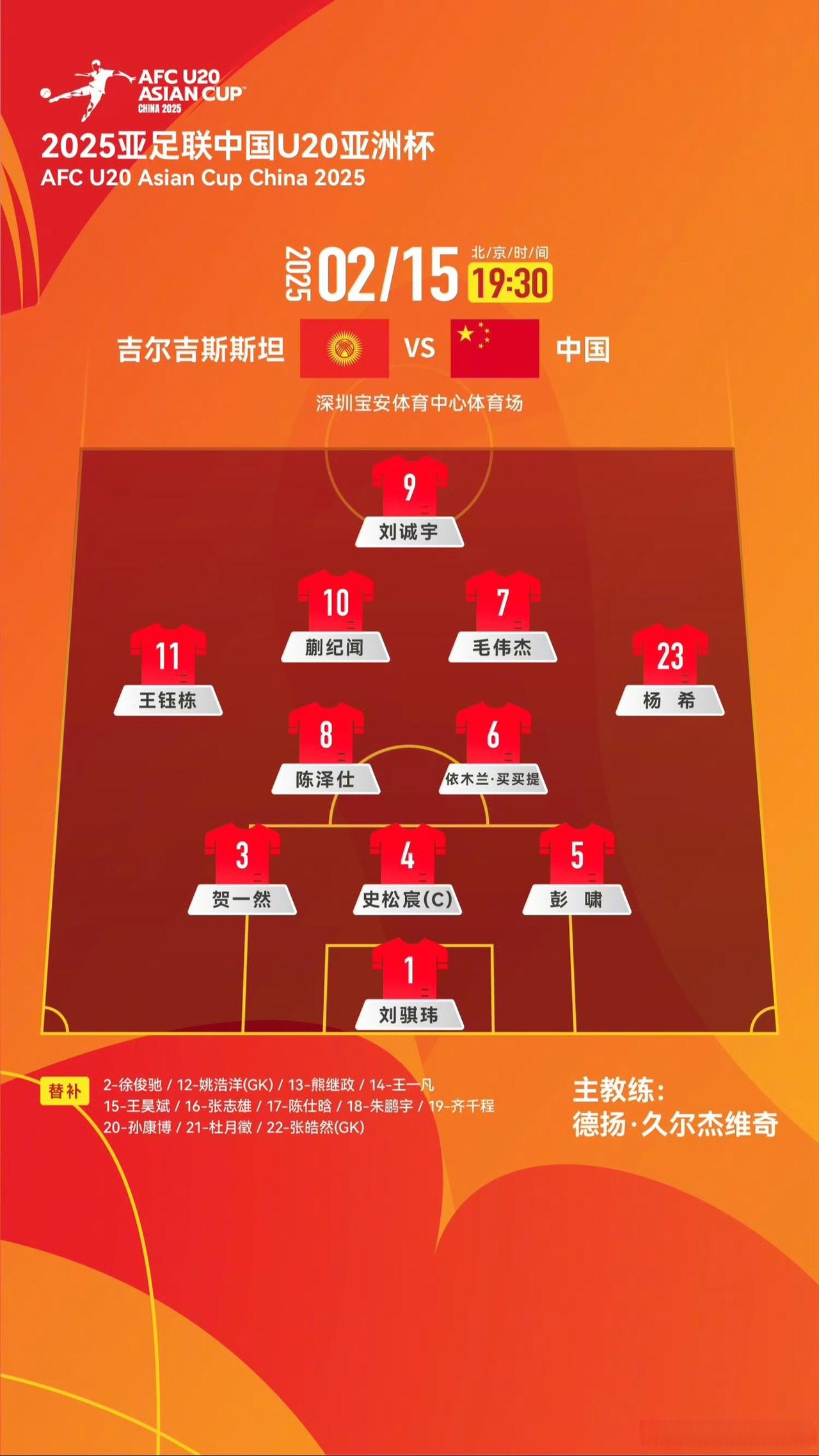 关于东亚杯23人名单公布7月7日将对阵中国队的信息